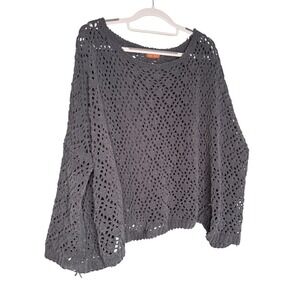 POL drop shoulder loose knit oversized boho sweater boho